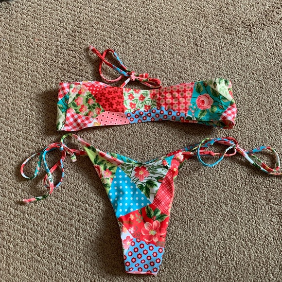 NEW Shein Allover Print Tie Side Bikini Swimsuit - Picture 9 of 10